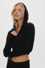 Aimee Zip Up Hoodie ~ Black - Shake Your Bon Bon