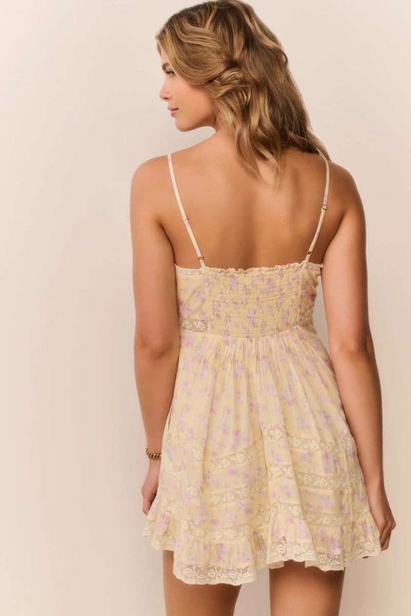 alonna cotton floral mini dress Alonna Blooming Floral Mini Dress Lemon SPRITZ / L