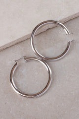 Amalfi Tube Hoops ~ Silver - Shake Your Bon Bon