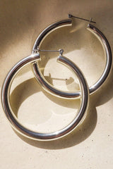 Amalfi Tube Hoops ~ Silver - Shake Your Bon Bon