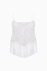 Annemarie Fringe Crop Top ~ Ivory - Shake Your Bon Bon