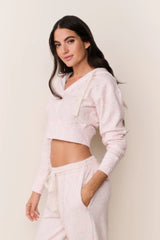 Arienne Cropped Bow Print Hoodie ~ Chantilly - Shake Your Bon Bon