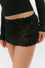 Arlo Crochet Mini Skirt ~ Black - Shake Your Bon Bon
