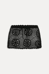 Arlo Crochet Mini Skirt ~ Black - Shake Your Bon Bon