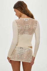 Arlo Crochet Mini Skirt ~ Bunny - Shake Your Bon Bon