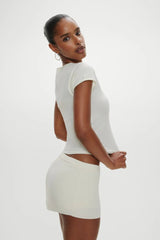 Baylee Knit Tee ~ Soft Vanilla - Shake Your Bon Bon