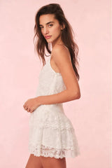 Beauval Lace Mini Dress ~ Off White - Shake Your Bon Bon