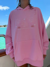 Bikini Beaded Ocean Oversized Hoodie ~ Lottie Pink - Shake Your Bon Bon
