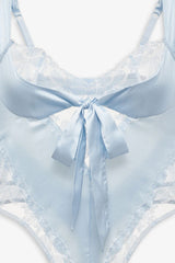 Blair Bow Bodysuit ~ Blue - Shake Your Bon Bon