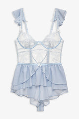 Blair Bow Romper ~ Blue - Shake Your Bon Bon