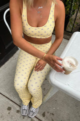 Bow Yoga Pants ~ Lavender/Yellow - Shake Your Bon Bon