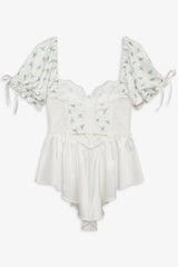 Budding Blossom Sleep Romper ~ White - Shake Your Bon Bon
