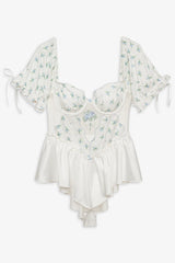 Budding Blossom Sleep Romper ~ White - Shake Your Bon Bon