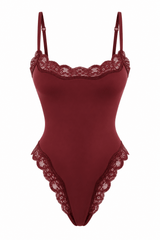 Butter Me Up Lace Bodysuit - Bordeaux - Shake Your Bon Bon