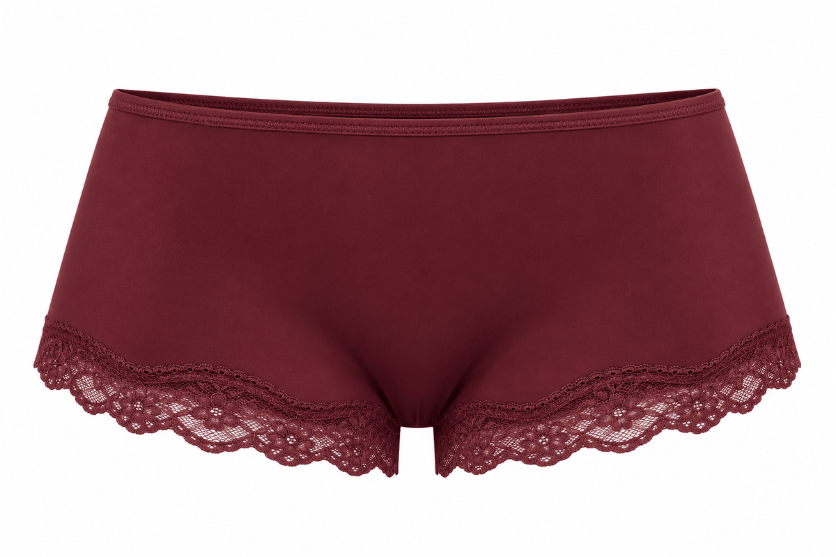 Butter Me Up Lace Boyshort - Bordeaux - Shake Your Bon Bon