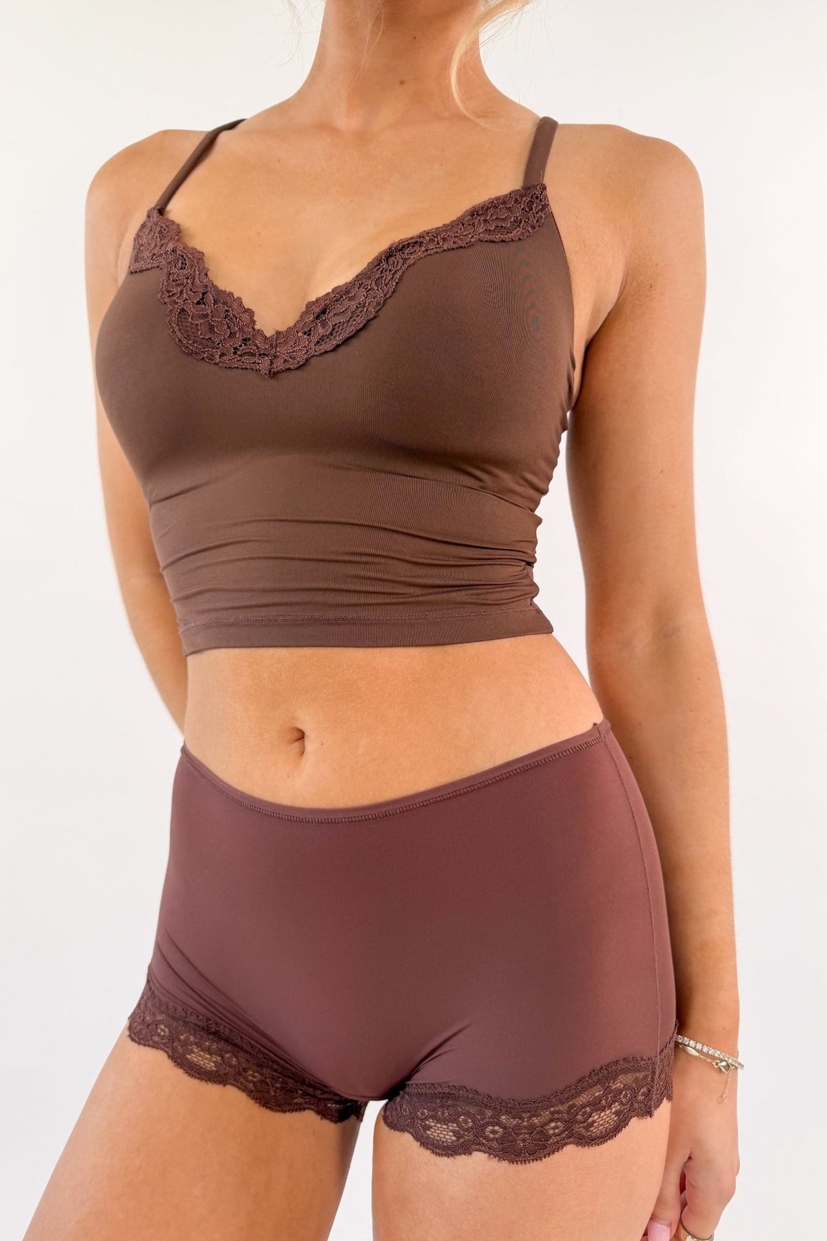 Butter Me Up Lace Boyshort - Chocolate - Shake Your Bon Bon