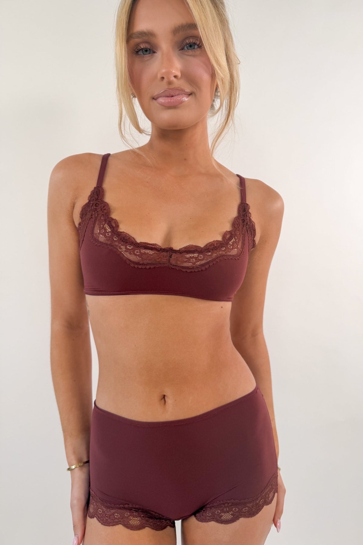 Butter Me Up Lace Bralette - Bordeaux - Shake Your Bon Bon
