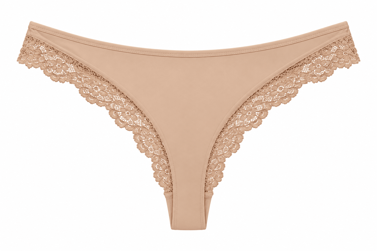 Butter Me Up Lace Thong - Bare - Shake Your Bon Bon