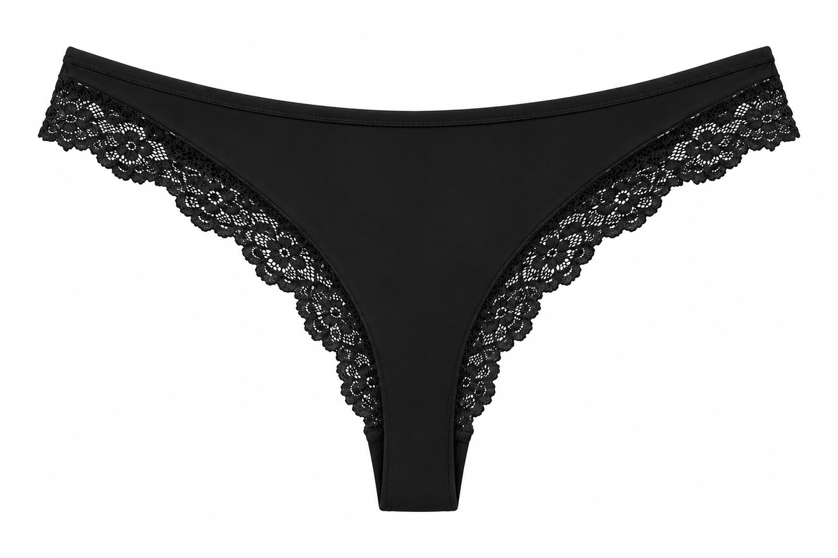 Butter Me Up Lace Thong - Black - Shake Your Bon Bon
