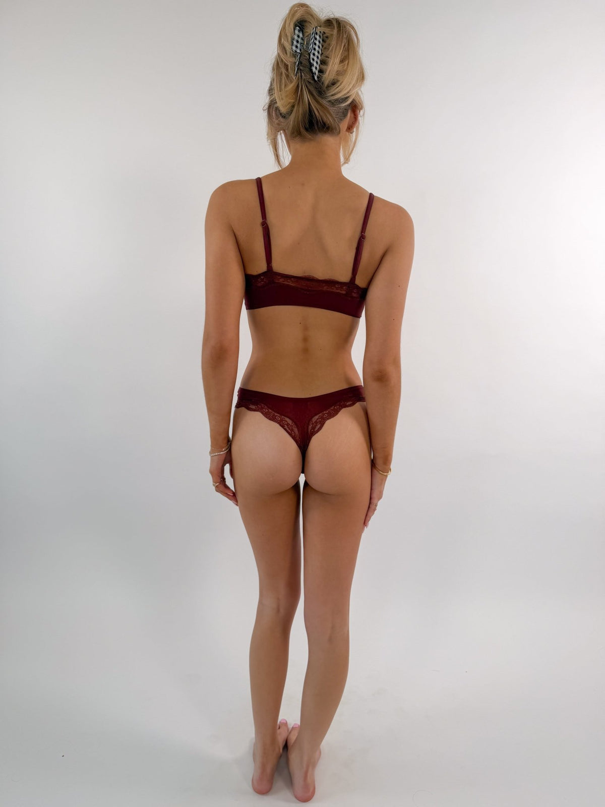 Butter Me Up Lace Thong - Bordeaux - Shake Your Bon Bon