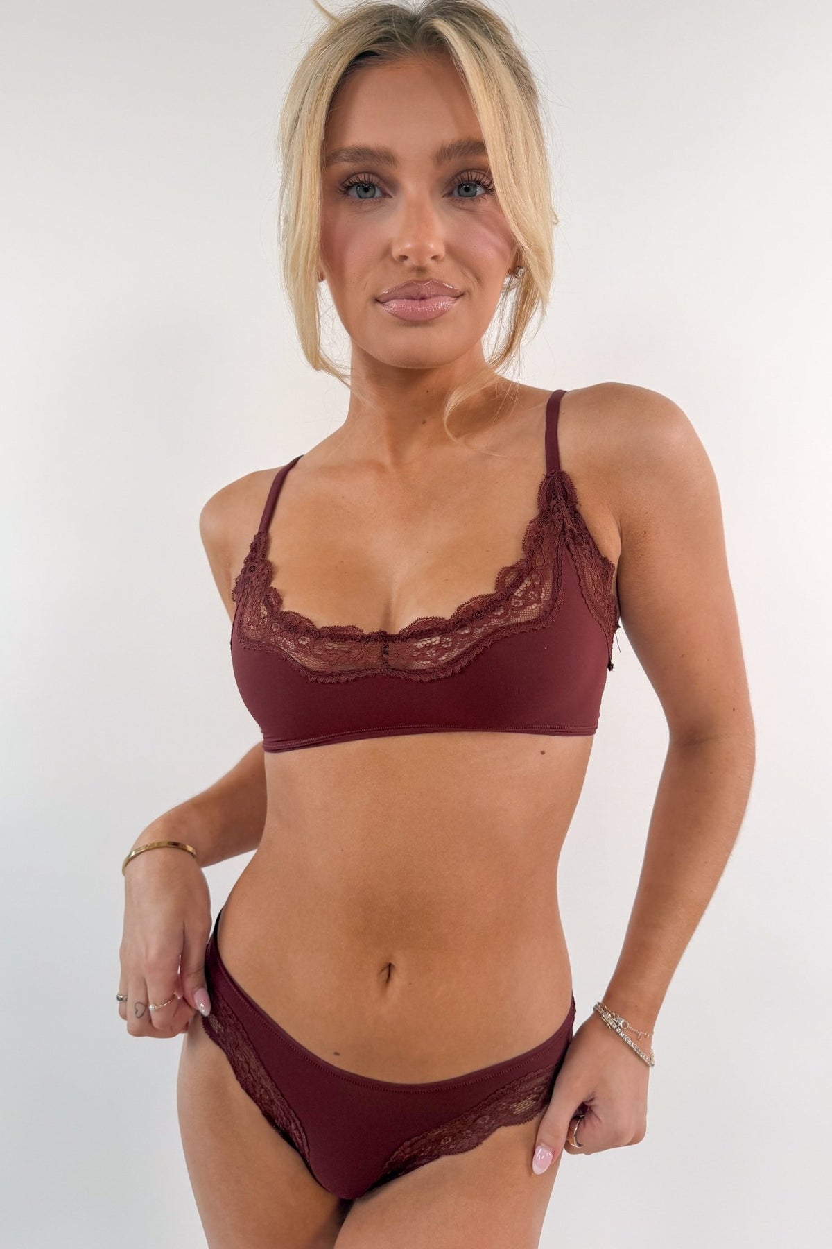Butter Me Up Lace Thong - Bordeaux - Shake Your Bon Bon