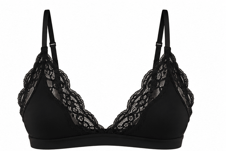 Butter Me Up Lace Triangle Bralette - Black - Shake Your Bon Bon