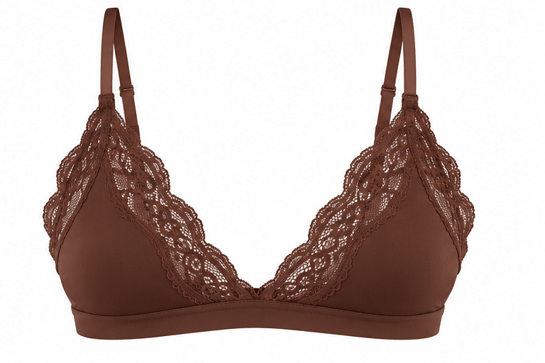 Butter Me Up Lace Triangle Bralette - Chocolate - Shake Your Bon Bon