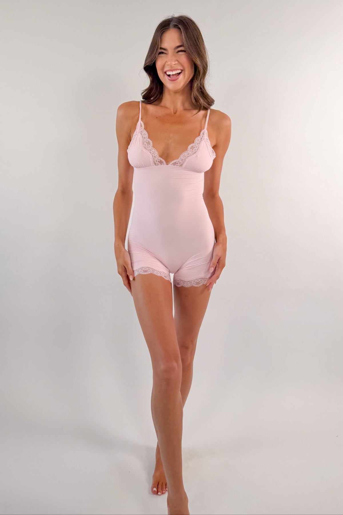 Butter Me Up Lace Triangle Onesie - Ballet - Shake Your Bon Bon