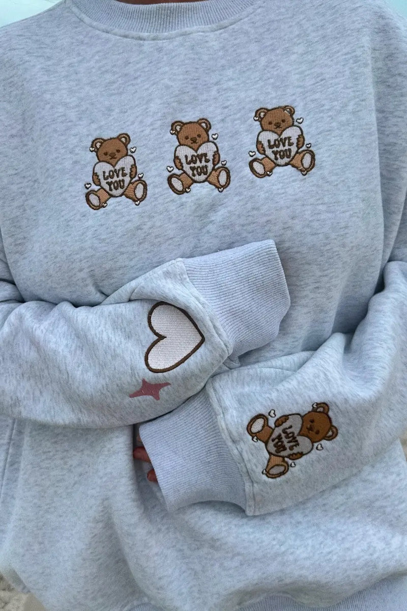 Teddy Time Embroidered Sweatshirt