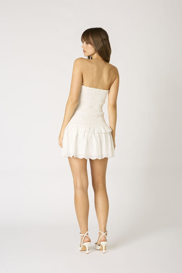 C'est La Vie Smocked Cotton Mini