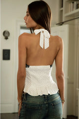 Cherry on Top Peplum Hem Halter Top - Shake Your Bon Bon