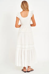 Chessie Heritage Cotton Maxi Dress ~ True White - Shake Your Bon Bon
