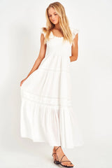 Chessie Heritage Cotton Maxi Dress ~ True White - Shake Your Bon Bon