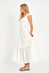 Chessie Heritage Cotton Maxi Dress ~ True White - Shake Your Bon Bon