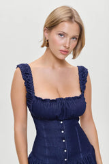 Christa Denim Mini Dress - Shake Your Bon Bon