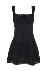 Christa Ruffle Mini Dress ~ Black - Shake Your Bon Bon