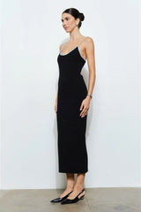 Clean Lines Bodycon Midi ~ Black/Blue - Shake Your Bon Bon