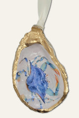 Oyster Shell Ornament ~ Blue Crab