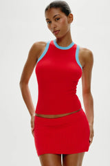 Cuddle Ribbed Tank Top ~ Cherry - Shake Your Bon Bon