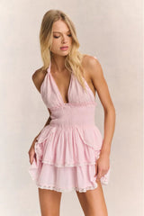 Deanna Halter Dress ~ Pink - Shake Your Bon Bon