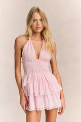 Deanna Halter Dress ~ Pink - Shake Your Bon Bon