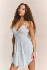 Docila Cotton Mini Dress ~ Blue - Shake Your Bon Bon