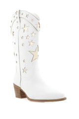 Dollie Western Boot ~ White/Gold Metallic - Shake Your Bon Bon