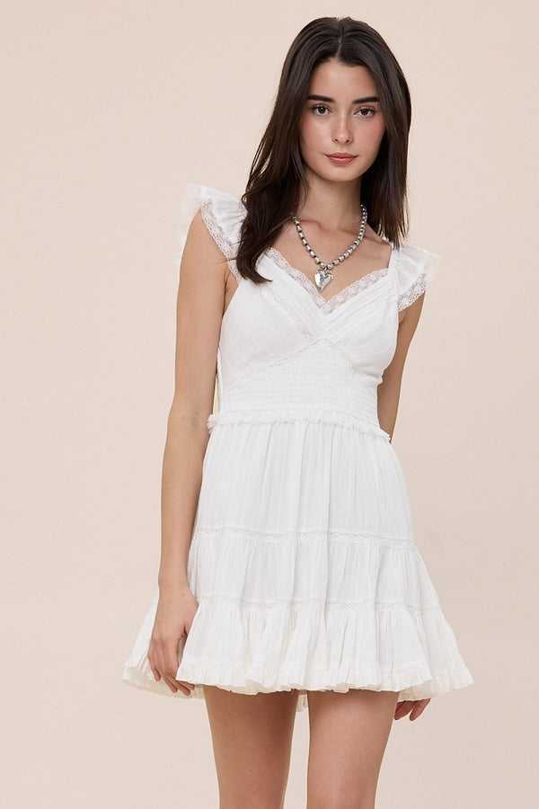 Easy, Breezy Ruffle Mini ~ White