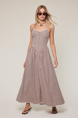 First of Fall Gingham Maxi Dress