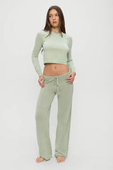 Ela Low Rise Knit Pants ~ Eucalyptus - Shake Your Bon Bon