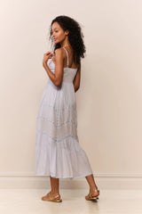 Esilda Cotton Midi Dress ~ Baby Bluebell - Shake Your Bon Bon