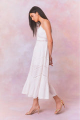 Esilda Cotton Midi Dress ~ True White - Shake Your Bon Bon