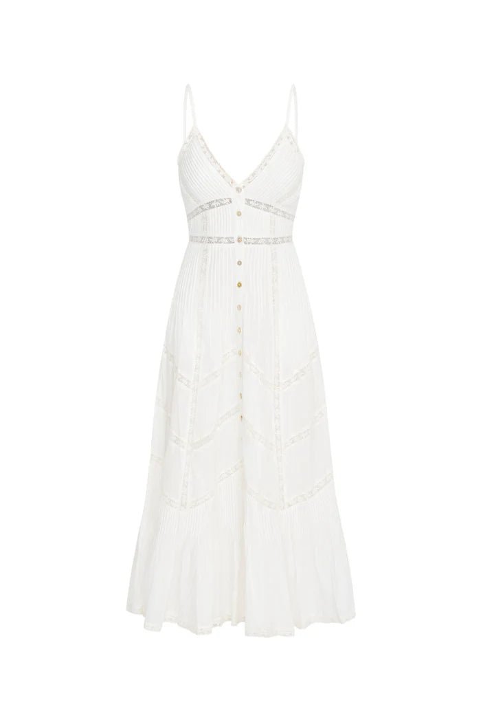 esilda heritage cotton midi dress Esilda Heritage Cotton Midi Dress True White / 8