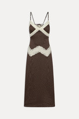 Ethereal Satin Maxi Dress ~ Chocolate Dot - Shake Your Bon Bon